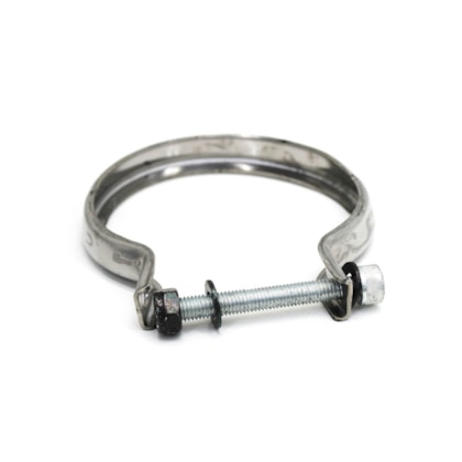 BEPO | B072Z | ABRACADEIRA 3.1/2POL COM CANALETA TUBO/CANO ESCAPEMENTO MB ATEGO/ATRON/AXOR (INOX)