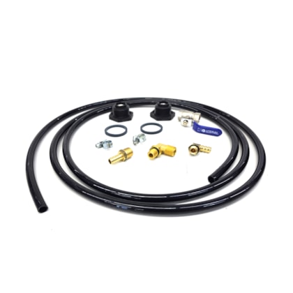 BEPO | M195O | KIT INTERLIGACAO INFERIOR PARA TANQUE PLASTICO AUXILIAR FORD/VW/MB (ROSCA M38 COM COTOVELO 90 GRAUS M14 X 3/8) (MONTA COM TANQUES D651/D654/D702)