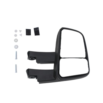 BEPO | W806 | CONJUNTO ESPELHO RETROVISOR LD CONVEXO BIFOCAL SUPERIOR/INFERIOR VW NOVO DELIVERY (COM BRACO LONGO) (MANUAL)