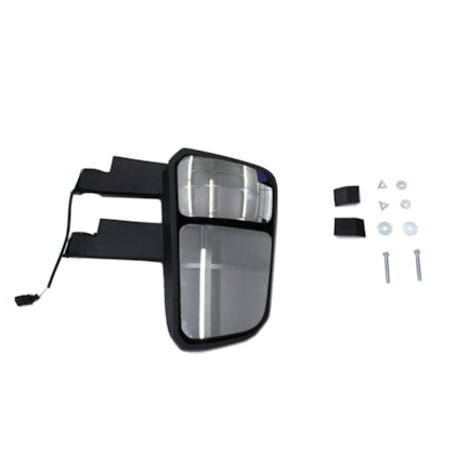 BEPO | W808A | CONJUNTO ESPELHO RETROVISOR LE CONVEXO BIFOCAL SUPERIOR/INFERIOR VW NOVO DELIVERY (COM BRACO LONGO) (ELETRICO COM DESEMBACADOR)