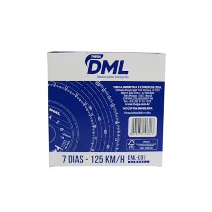 DML DISCOS TACOGRAFOS | DML001 | DISCO TACOGRAFO SEMANAL 7 DIAS 125KM/H PAPEL (CX FECHADA C/60)