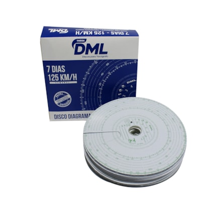 DML DISCOS TACOGRAFOS | DML001 | DISCO TACOGRAFO SEMANAL 7 DIAS 125KM/H PAPEL (CX FECHADA C/60)