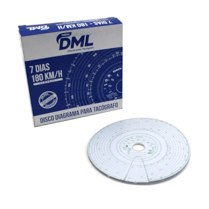 DML DISCOS TACOGRAFOS | DML006 | DISCO TACOGRAFO SEMANAL 7 DIAS 180KM/H PAPEL (CX FECHADA C/60)