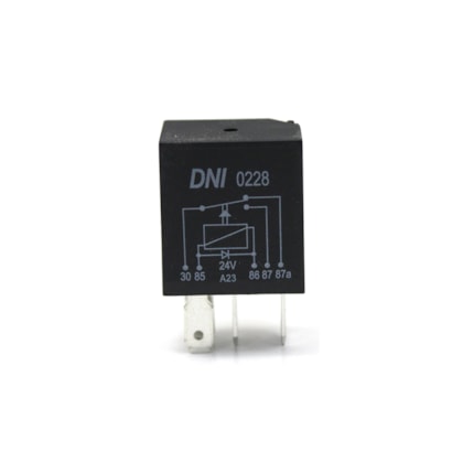 DNI | DNI0228 | MINI RELE AUXILIAR INVERSOR 24V 20A/30A C/DIODO (5 TERMINAIS) SEM SUPORTE