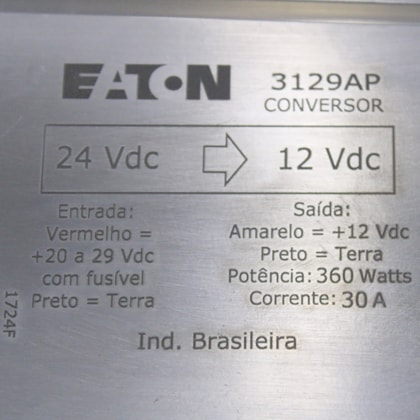 EATON EAP | 3129AP | CONVERSOR VOLTAGEM 24V PARA 12V 30A (USO UNIVERSAL)
