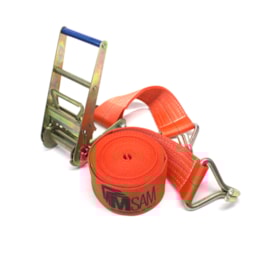 FITACABO | 8139 | KIT CATRACA MOVEL COM CINTA PARA AMARRACAO DE CARGA 10 TONELADAS (50MM X 9 METROS) (SISTEMA J) (COR LARANJA)