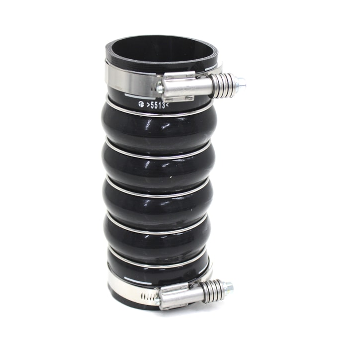 FLEXFAB | A6965007175 | MANGUEIRA INTERCOOLER 80X85X220MM MB 1618/1620/1621 MOTOR OM366LA PRETA 5 ANEIS C/ ABRACADEIRA (LADO FRIO)-c6799787-16eb-483f-87ca-a71b64901fc9