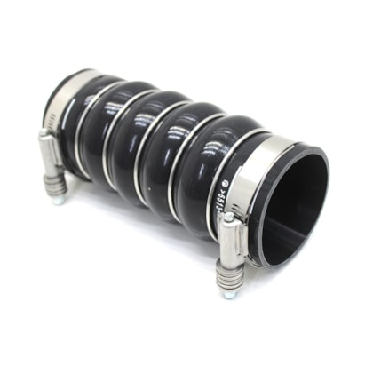 FLEXFAB | A6965007175 | MANGUEIRA INTERCOOLER 80X85X220MM MB 1618/1620/1621 MOTOR OM366LA PRETA 5 ANEIS C/ ABRACADEIRA (LADO FRIO)