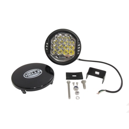 HELLA | HL1F7358117161 | KIT FAROL HELLA REDONDO MULTIVOLT 10V A 30V MILHA/AUXILIAR NEBLINA LED 500 (15 LEDS)