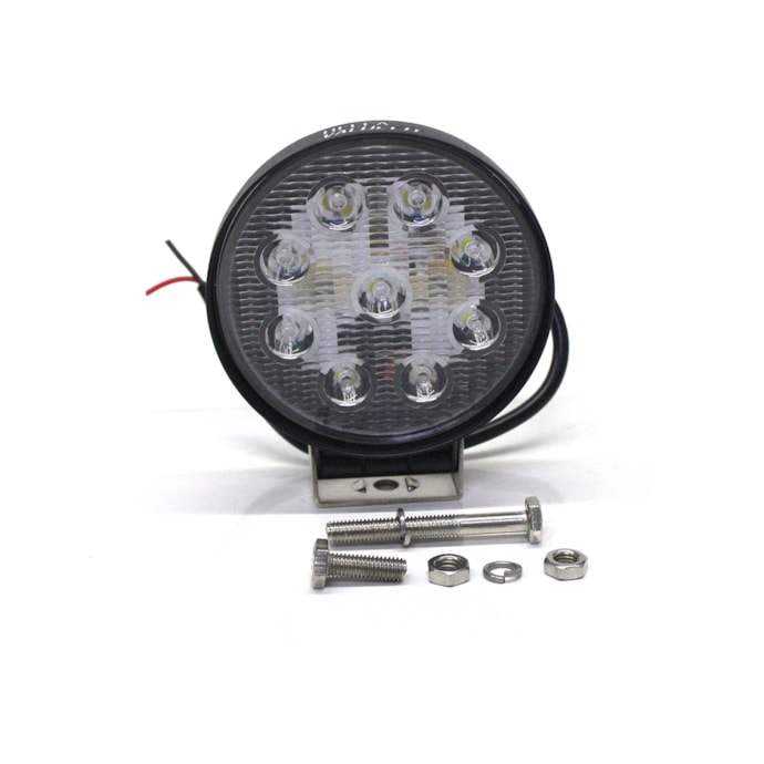 HELLA | HL1GA357119011 | FAROL REDONDO 9 LEDS MULTIVOLT 27W 1000 LUMENS IP67 (COM SUPORTE PARA FIXACAO) (PARA ADAPTACAO USO UNIVERSAL)-edb93b61-471b-415b-b197-6e0b945ee622