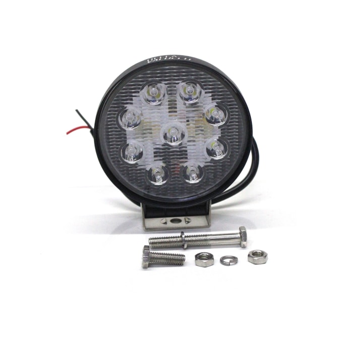 HELLA | HL1GA357119011 | FAROL REDONDO 9 LEDS MULTIVOLT 27W 1000 LUMENS IP67 (COM SUPORTE PARA FIXACAO) (PARA ADAPTACAO USO UNIVERSAL)-e5bc721c-d20d-4638-b621-692d7bbd57f1