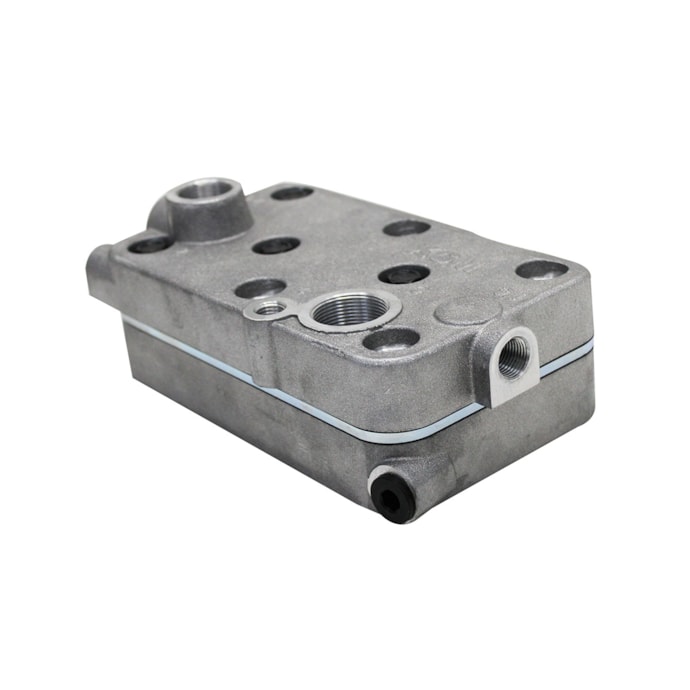 KGM | KGM1204 | CONJUNTO CABECOTE/TAMPA COMPRESSOR AR PADRAO WABCO MB/FORD/VW MODELO ALONGADO (COM PLACA/TAMPA/JUNTA)-7d9b21ff-69c7-4fbe-9711-28ef83accfe6