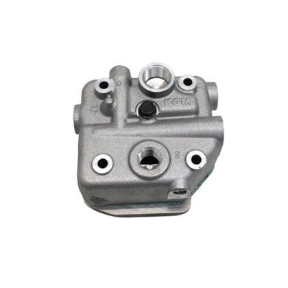 KGM | KGM1235 | CONJUNTO CABECOTE COMPLETO COMPRESSOR AR PADRAO KNORR LK38 VW MOTOR MWM X12 4CIL/6CIL (SE PRECISAR USE CONEXAO REDUTORA M26X1,5 X 1/2 NPT)