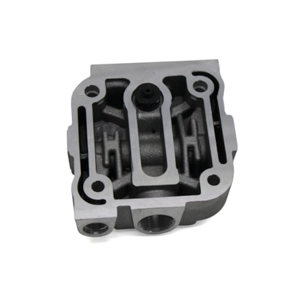 KGM | KGM2218 | TAMPA/CABECOTE COMPRESSOR AR PADRAO KNORR COM VALVULA ALIVIO ESS MOTOR VW/FORD MOTOR CUMMINS