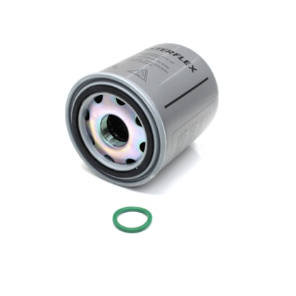 MASTERFLEX | FIL002 | FILTRO SECADOR AR APU AGRALE/VW/FORD/MB/VOLVO/SCANIA SERIE 3 (ROSCA M39X1,5) (PRATA MODELO COALESCENTE AGUA/OLEO)