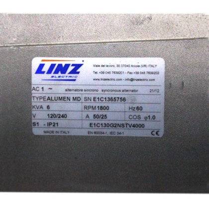 MWM | 970000165054 | ALTERNADOR LINZ ALUMEN MD 6KVA SAE