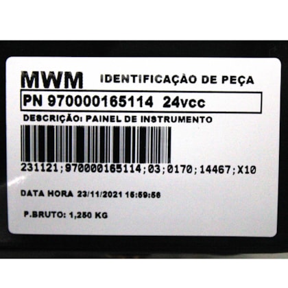 MWM | 970000165114 | PAINEL DE INSTRUMENTOS CXG 24V