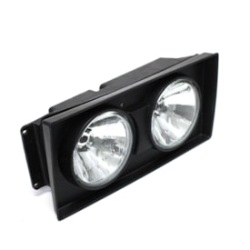 ORGUS | FW131LE | FAROL DUPLO REDONDO LE VW WORKER (2003 A 12/2006) (LAMPADA H1) (COM ARO E CARCACA PRETA)(VIDRO)