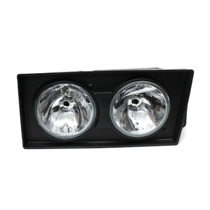 ORGUS | FW131LE | FAROL DUPLO REDONDO LE VW WORKER (2003 A 12/2006) (LAMPADA H1) (COM ARO E CARCACA PRETA)(VIDRO)