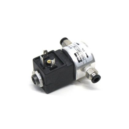 PARKER VALVULAS | 7600331TF | VALVULA SOLENOIDE 24V 3/2 VIAS (COM CONEXOES PARA TUBO 1/4) SISTEMA ABERTURA PORTA ONIBUS INDUSCAR