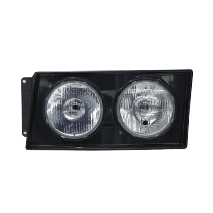 PRADOLUX | PL70200222 | FAROL DUPLO REDONDO LE VW WORKER (2003 A 12/2006) (LAMPADA H1) (COM ARO E CARCACA PRETA) (LENTE POLICARBONATO)