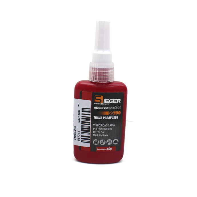 SIEGER | 048069 | COLA/TRAVA ROSCA VERMELHO 50GR (40 GRAUS A 150 GRAUS) (TORQUE ALTO)-bab40810-ff03-4d24-8c32-83ec6e3762df