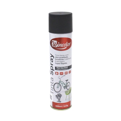 SIEGER | 048242 | TINTA SPRAY WINCOLOR PRETO FOSCO 400ML