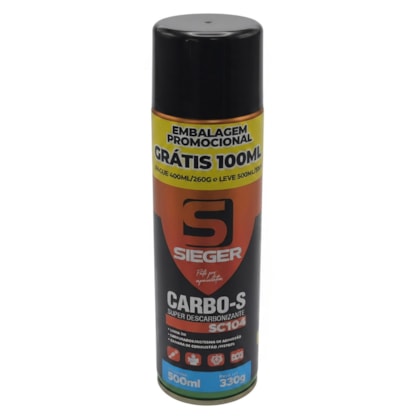 SIEGER | SC104 | SPRAY DESCARBONIZANTE SC104 PARA LIMPEZA DE PECAS ALUMINIO/METAIS - 500ML