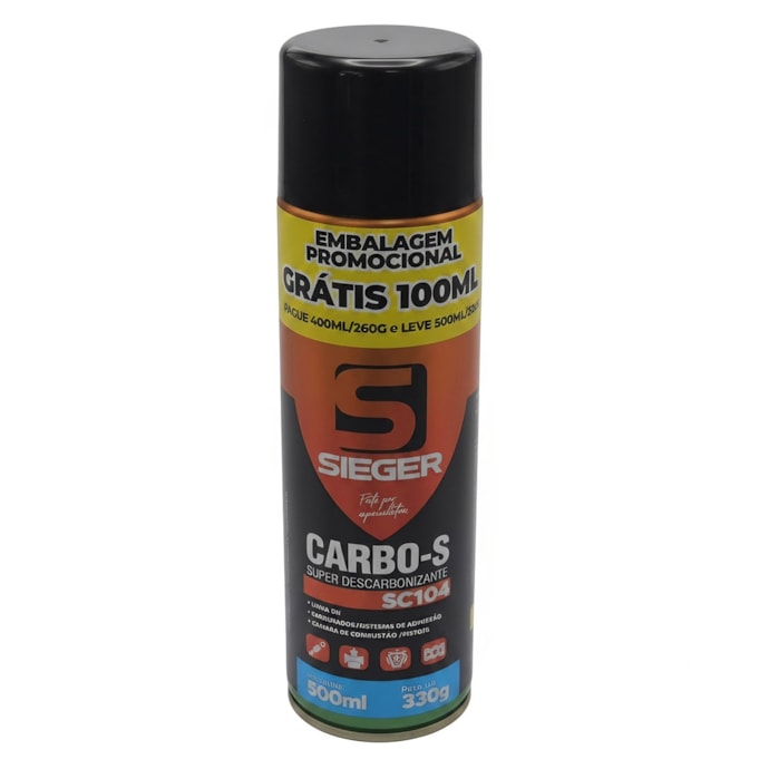 SIEGER | SC104 | SPRAY DESCARBONIZANTE SC104 PARA LIMPEZA DE PECAS ALUMINIO/METAIS - 500ML-e2a219ff-7e79-45e5-9433-53800ce64c82