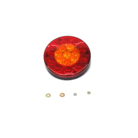 SINALSUL | 2031.421 | LANTERNA REDONDA LED BIVOLT SETA/FREIO CARRETA/IMPLEMENTO 4 VIAS (135MM) (COR VERMELHO/AMARELO) (USE CHICOTE ETE7734)