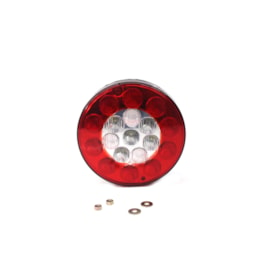 SINALSUL | 2032.421 | LANTERNA REDONDA LED BIVOLT FREIO/LUZ RE CARRETA/IMPLEMENTO 4 VIAS (135MM) (COR VERMELHO/CRISTAL) (USE CHICOTE ETE7734)