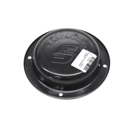 SUSPENSYS | OU059 | TAMPA/CALOTA GRAXA 4F CUBO 9090 EIXO TANDEN E CARRETA/TRUCK RANDON/SUSPENSYS/FACCHINI (205MM - CENTRO A CENTRO DE FURO 183MM - ALTURA 54MM) (COM LOGOMARCA SUSPENSYS)