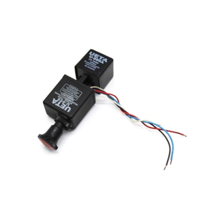 UETA | U059 | BOTAO PISCA ALERTA/EMERGENCIA ALTERNADO COM DUPLO COMANDO COM LUZ PILOTO APLICACAO ONIBUS/GUINCHOS (4 FIOS COM SUPORTE/PELE) (24V)