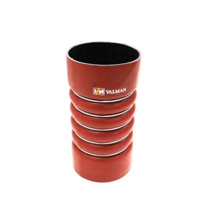 VALMAN | VMM70076 | MANGUEIRA INTERCOOLER 110X110X220MM LADO QUENTE MB 1935/1938/1941/1945/2635 SILICONE VERMELHO 5 ANEIS